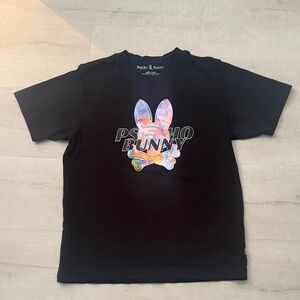 Psycho Bunny Black Kids T-Shirt with Holographic Graphic